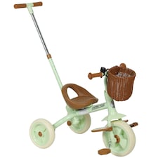 AIYAPLAY Toddler Trike with Adjustable Parent Handle Basket for Kids, Green