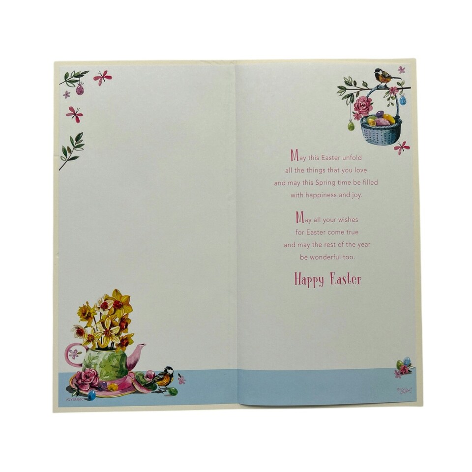 image 1 of From Both Of Us Chicks And Eggs Floral Easter Card