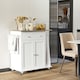 image 2 of Kitchen Island Storage Cabinet Rolling Trolley with Wood Top, 3-Tier Spice Rack