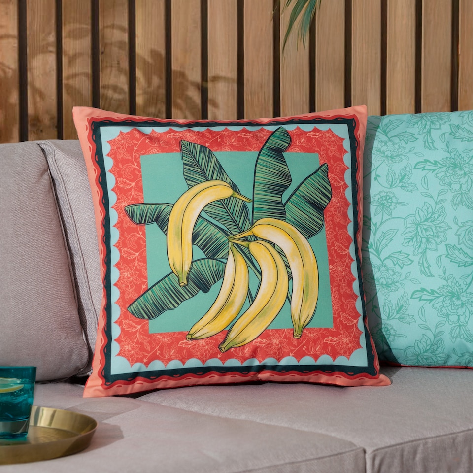 image 1 of Furn Anemone Bananas Printed Outdoor Cushion
