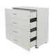 image 5 of Lido 4 Drawer White Gloss Chest of Drawers - White High Gloss Bedroom Storage with Matte Silver Handles | White | White | 1