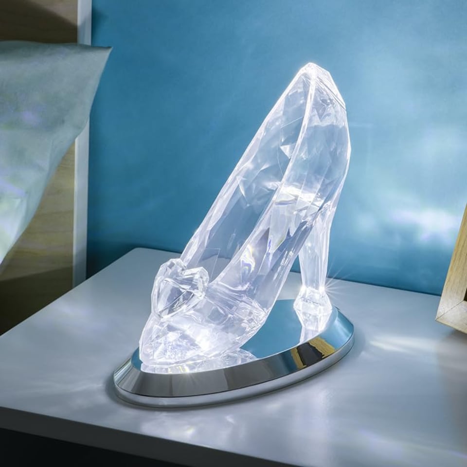 image 1 of Cinderella Glass Slipper Light, Disney Princess Night Light with Magical Glow & Standard Modes, Collectible Lamp Gift  Paladone