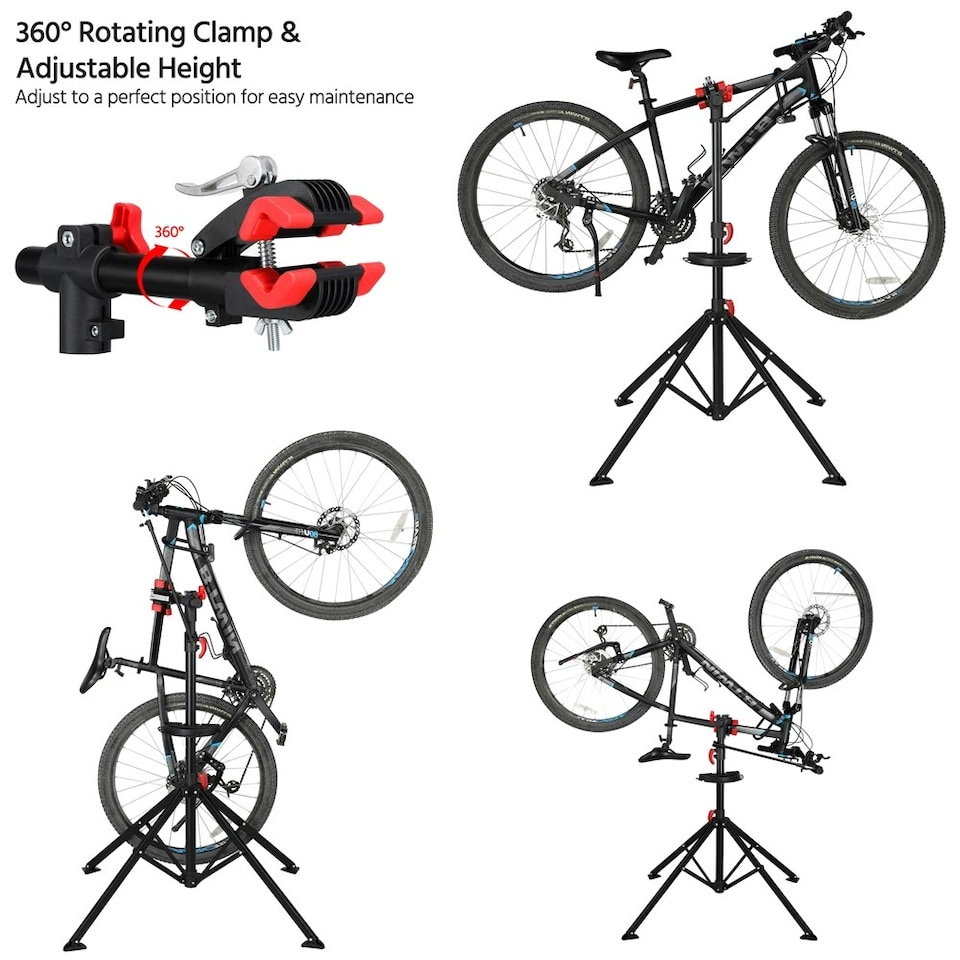 image 1 of Yaheetech Adjustable Bicycle Maintenance Stand with Multiple Quick Release Telescopic Arm