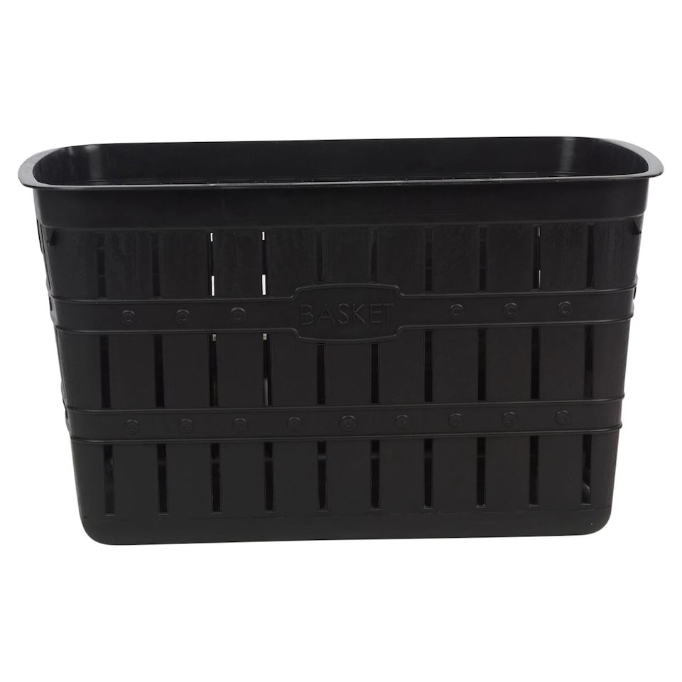 image 1 of 20L Plastic Bamboo Look Basket Laundry Clothes Storage Sorter Hamper with Handles | Brown | Brown