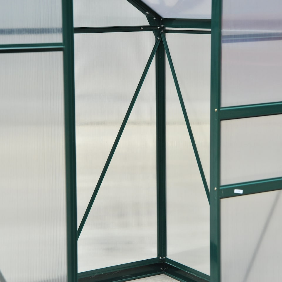 image 1 of Outsunny 6x4ft Walk-In Polycarbonate Greenhouse Plant Grow Galvanized