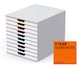 image 1 of Durable VARICOLOR MIX Desktop Organiser 10 Drawer Colour Coded Storage | A4+ | White