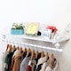 image 8 of Living and Home Wall Mounted Metal Clothes Display Rack - White