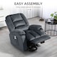image 4 of HOMCOM Velvet Riser and Recliner Chair for the Elderly, Quick Assembly, Fabric Overstuffed Lift Chair with Vibration Massage and Heat, Remote Control, Side Pockets, Grey