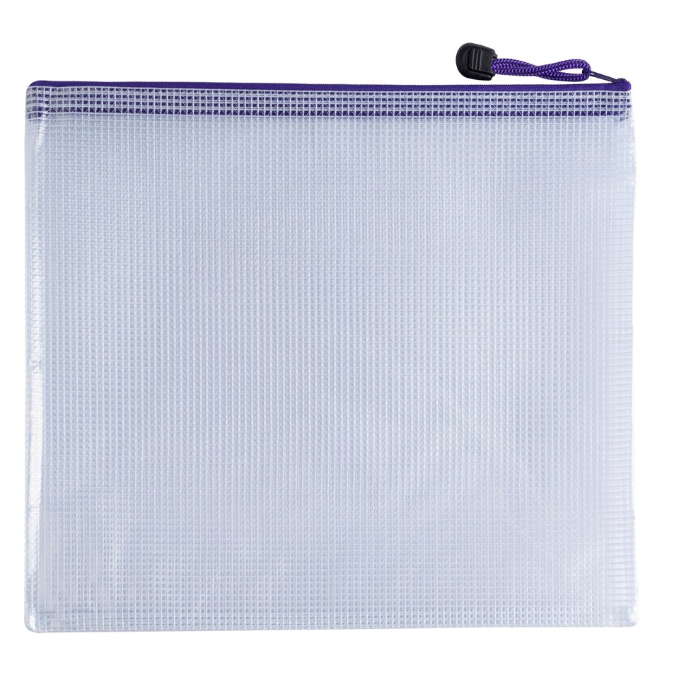 image 1 of Pack of 12 A3 Purple PVC Mesh Zip Bags