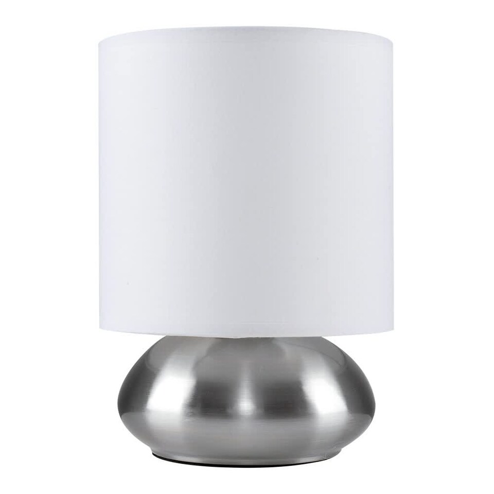 image 1 of ValueLights Chrome Touch Table Lamp White Shade