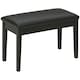 image 1 of HOMCOM Classic Piano Bench Stool, PU Leather Padded Keyboard Stool with Rubber Wood Legs and Music Storage Compartment, Black