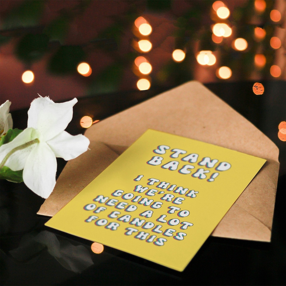 image 1 of Lot Candles Stand Back Fun Joke Humour Funny Birthday Card