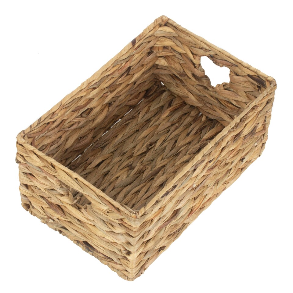 image 1 of Large Shallow Water Hyacinth Storage Basket | Brown | Brown