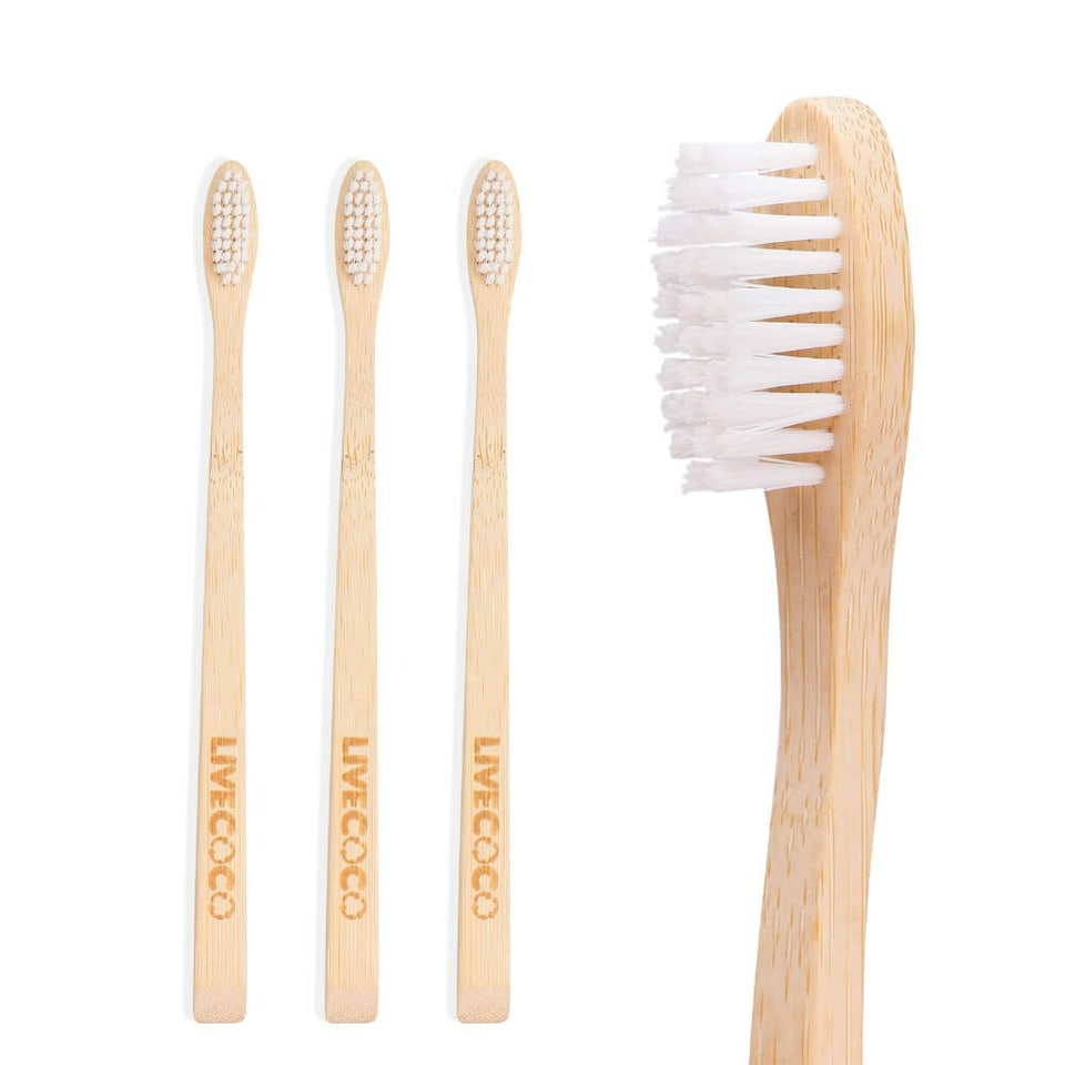 image 1 of 3 Castor Bean Oil Bristles Bamboo Toothbrushes (Kids)