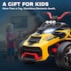 image 9 of AIYAPLAY Kids Electric Ride On Car, 12V Battery Powered Ride On ATV with MP3 Player, Horn, 2 Speeds, LED Lights, 3 Wheeler Electric Vehicle Toy Car for Boys & Girls Ages 3-8 | Yellow