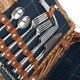 image 4 of Elegant 4 Person Blue Tweed Fitted Picnic Basket