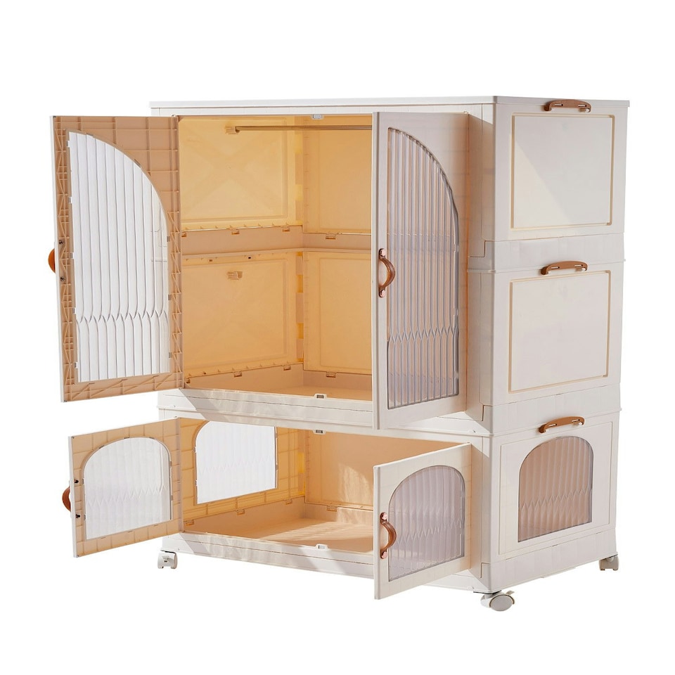 image 1 of Living and Home Foldable Wardrobe and Storage Box Organizer for Kids Room