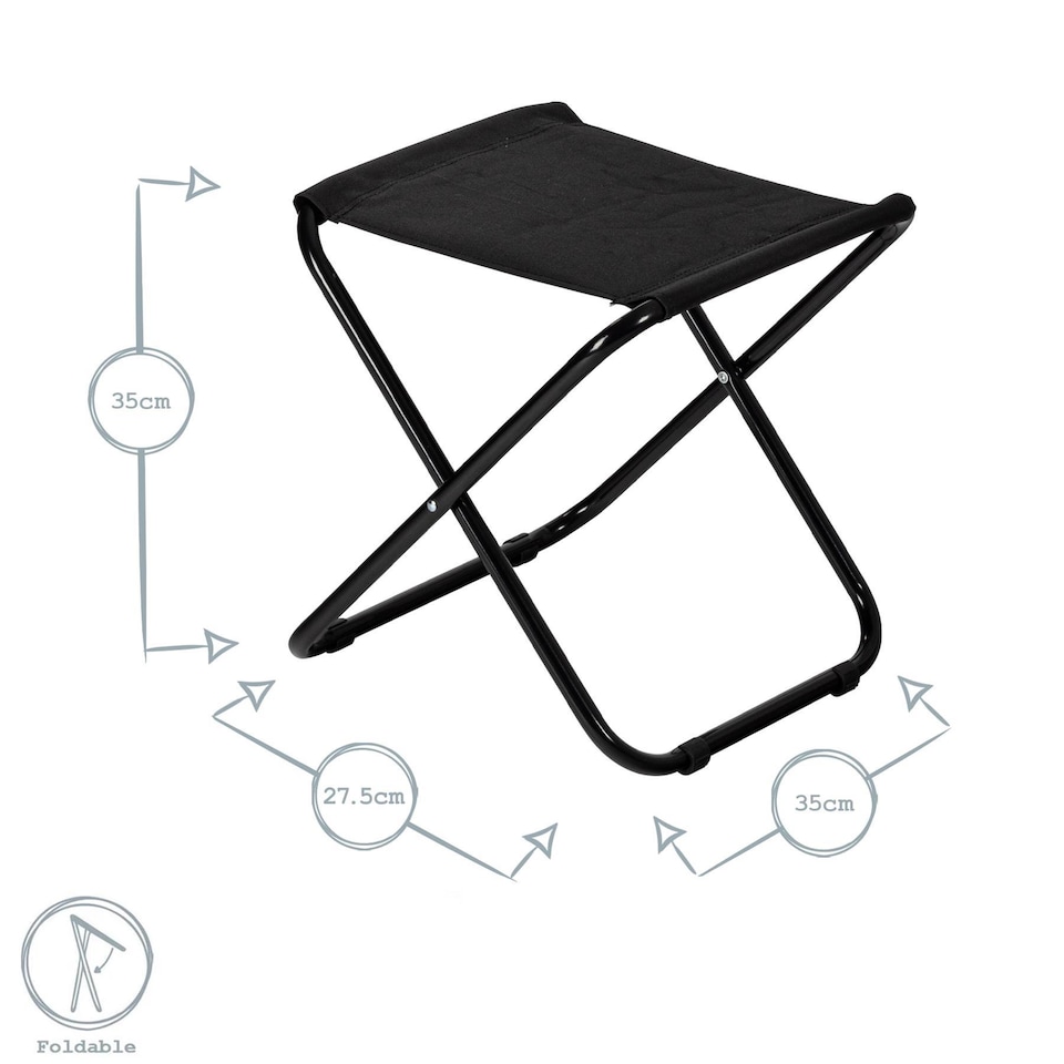 image 1 of Harbour Housewares Classic Folding Stool - Grey | Grey | Noir