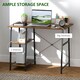 image 3 of HOMCOM 120cm Computer Table with Shelves and Steel Frame, Rustic Brown | Brown | Black | 120W x 60D x 76H cm