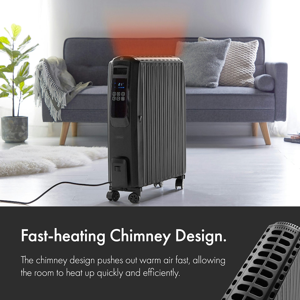 image 1 of VonHaus Oil-Filled Closed Fin Radiator Digital 2500W