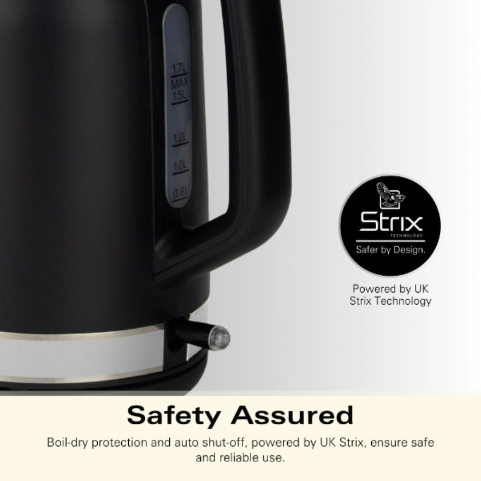 image 1 of Hamilton Beach 1.7L Kettle & 2 Slot Toaster Set - Ella Collection - Black