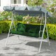 image 6 of Outsunny Outdoor Seat Cushions Back Cushion with 2 Pillows, Seat Pads | Green | Green | Seat cushion: 150x50x10cm, Back cushion: 150x50x10cm, Pillow: 40x30x15cm