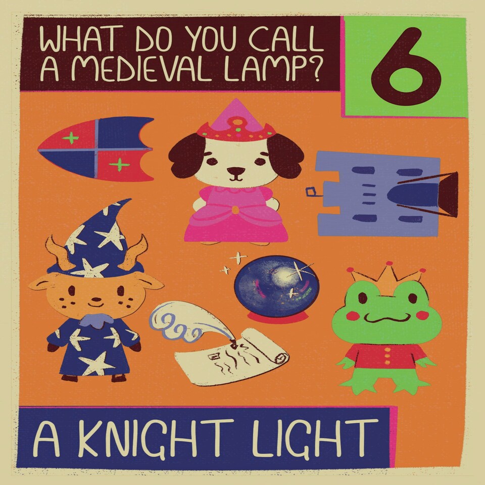 image 1 of Cute 6th Birthday Card For Boys and Girls Funny Knight and Wizard