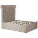 image 4 of Interiors By Premier Contemporary Mink Double Ottoman Bed, Elegant Winged Headboard Bedroom Bed, Ottoman Stud Detailed Bed