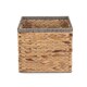 image 7 of Large Square Water Hyacinth With Grey Rope Border Storage Basket | Brown | Brown | L