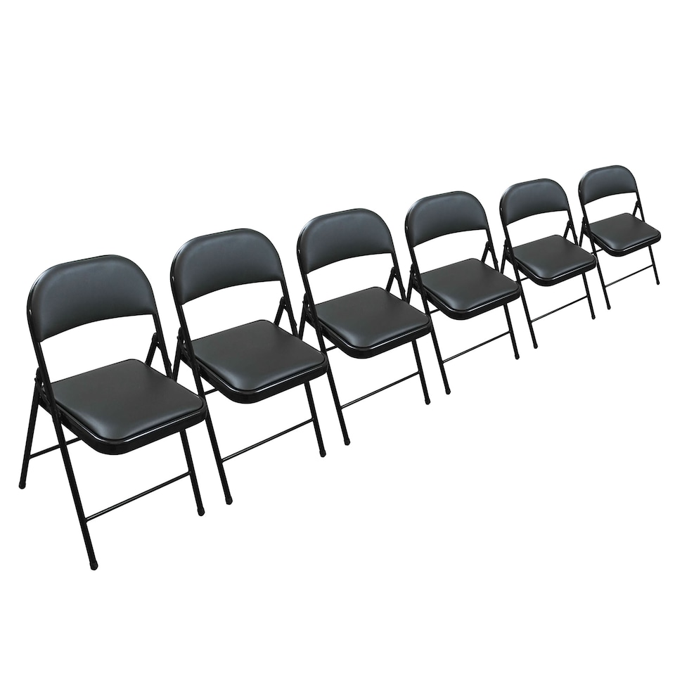 image 1 of TekBox 6x Folding Faux Leather Chairs