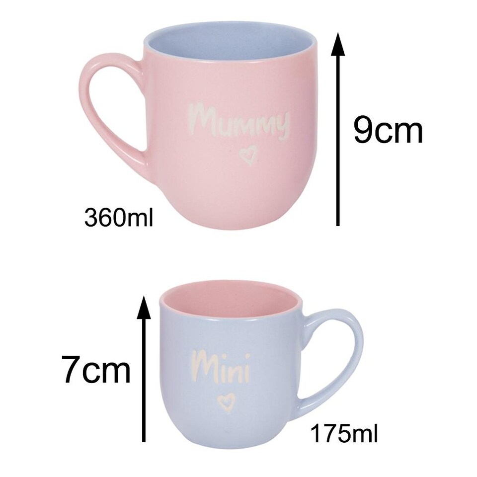 image 1 of Mummy & Mini Mug Gift Set Child Toddler New Mother Baby Shower Tea Coffee Cup
