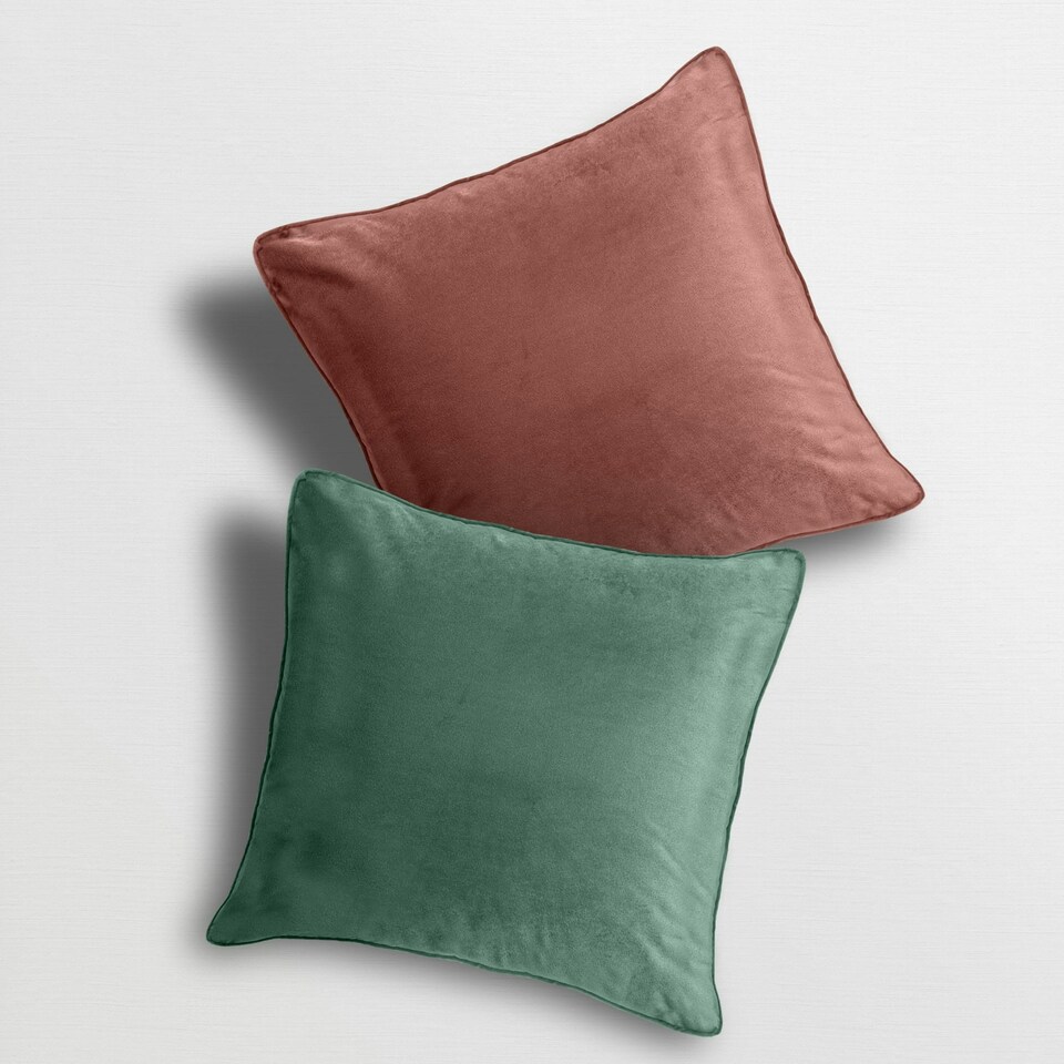 image 1 of Matte Velvet Soft Plain Reversible Scatter Cushion - 43cm x 43cm | Multi | Charcoal Silver