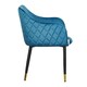 image 3 of Set of 4 Verona Velvet Dining Chairs with Quilted Back & Black Legs - Modern Accent Chair with Silver Foot Tips | Blue