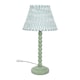 image 4 of ValueLights Bobbles Sage Green Table Lamp Green Arrow Pleat Shade & Bulb | Green