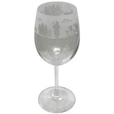 Animo Glass Etched Wine Glass Scottish Scene