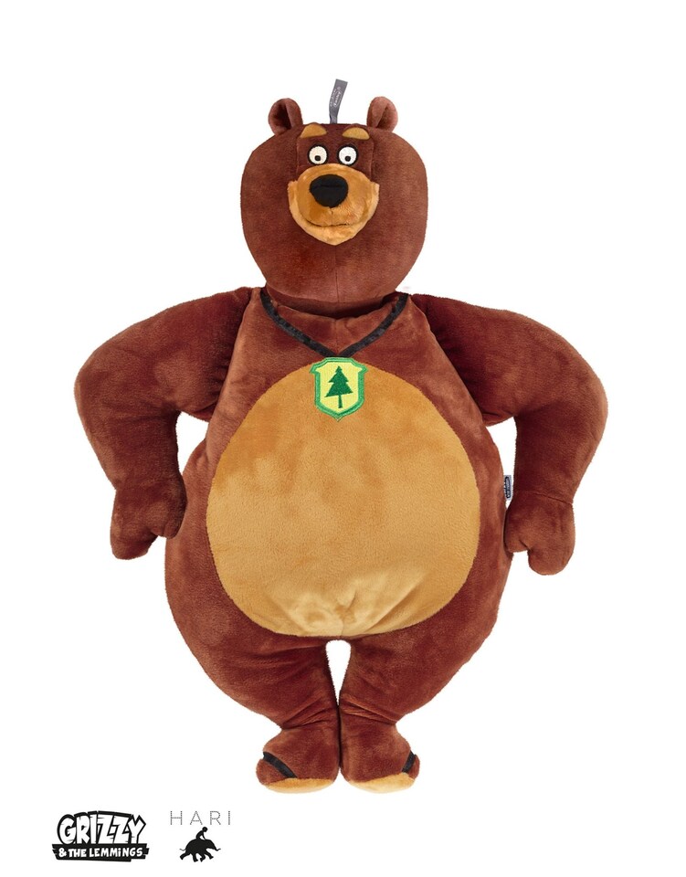 Fashy 0.8 Litre Cuddly Hot Water Bottle with Grizzy Cover