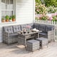 image 2 of Outsunny 6 PCs Patio wicker Sofa Set Rattan Chair Furniture w/ Glass & Cushioned