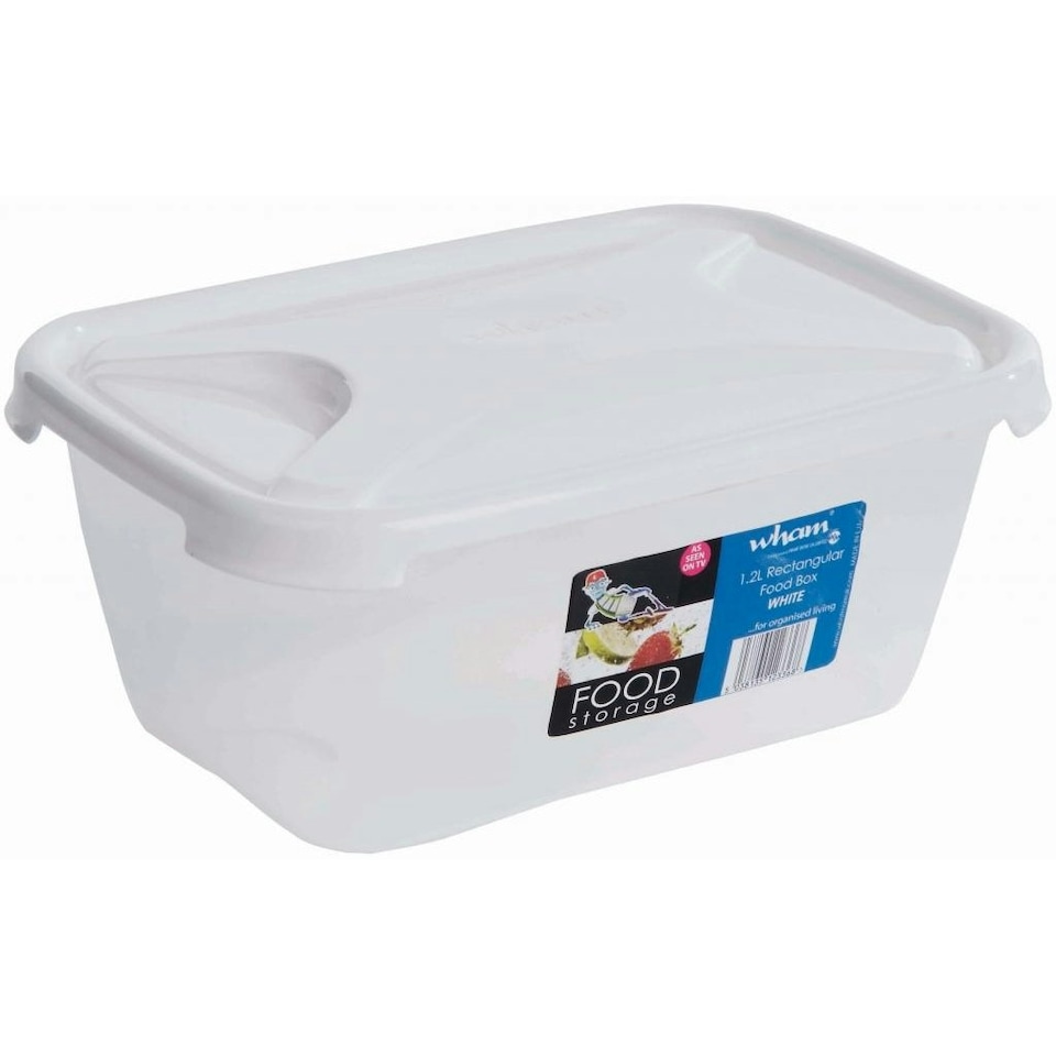 image 1 of Wham Rectangular Food Storage Container - White - 1.2L