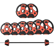 SPORTNOW 20kg Adjustable Barbell Weights Set for Home Gym Strength Training Black