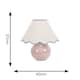 image 7 of ValueLights Bosco Natural Stone Globe Ceramic Table Lamp with Linen Blue Trim Scallop Lamp Shade