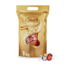 Lindt Lindor Assorted Chocolate Truffles Bag - Approx 80 balls, 1kg - Chocolate Truffles with a Smooth Melting Filling