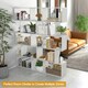 image 6 of COSTWAY 5-tier Bookcase S-Shaped Bookshelf Display Rack White White
