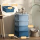 image 3 of HOMCOM Kids Storage Units with Drawers 3 Tier Chest Dresser Tower Blue | 37 x 37 x 76 cm