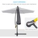 image 3 of Outsunny 3(m) Garden Banana Parasol Cantilever Umbrella, Grey