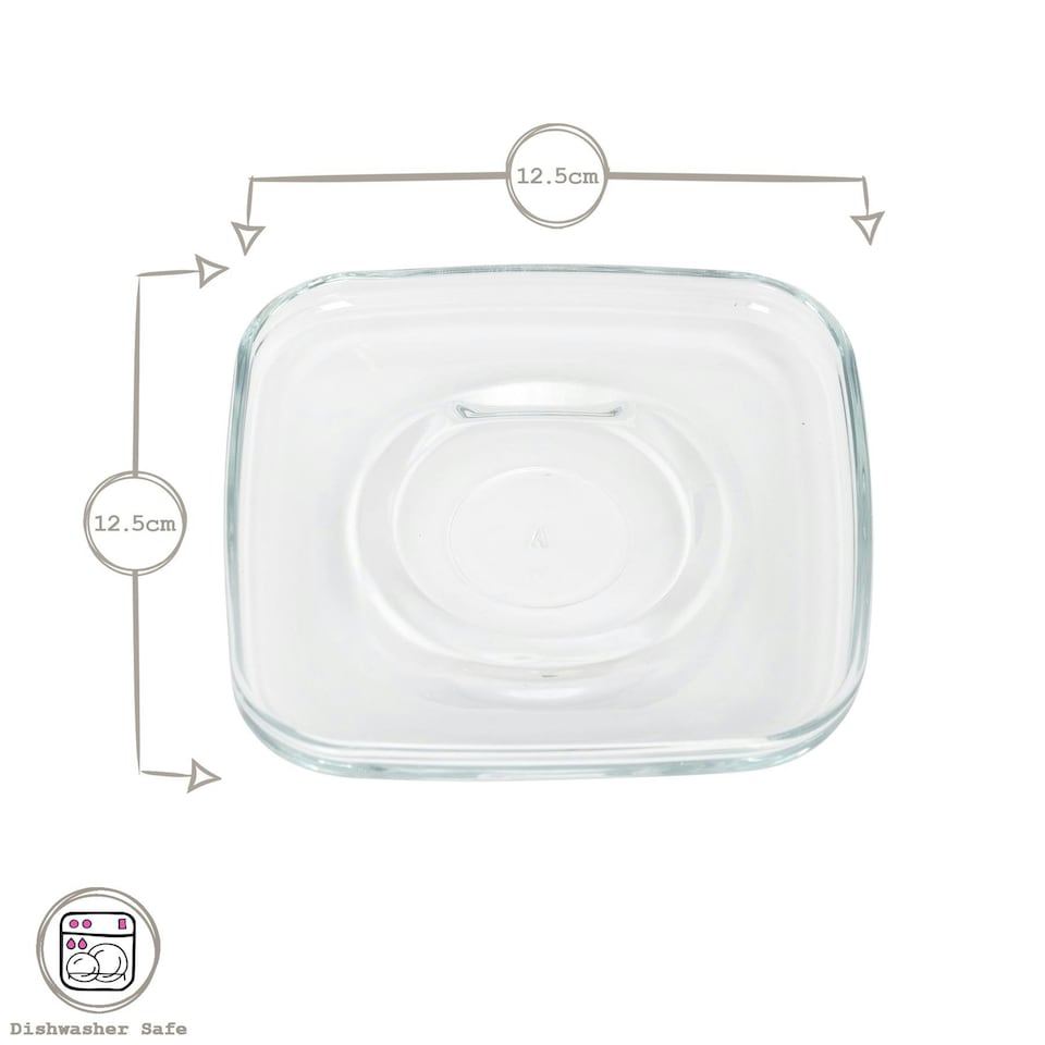 image 1 of LAV Cozy Stacking Glass Espresso Cups & Saucers 12pc Set - 90ml Clear