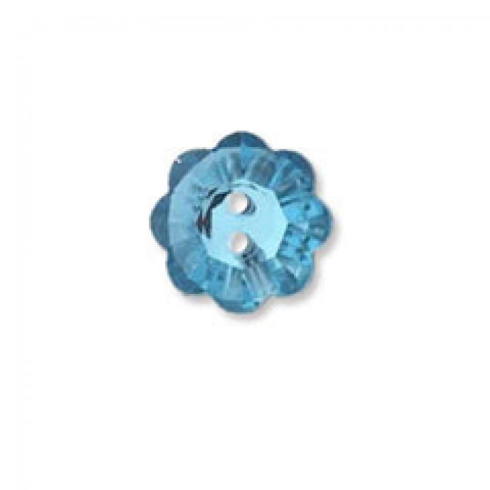 Trimits Blue Diamante Flower Buttons for Dressmaking - 13mm - each