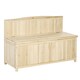 image 2 of Outsunny Garden Arch Wood Bench Outdoor Storage Box Garden Furniture Chair 115L x 45W x 75Hcm, Natural