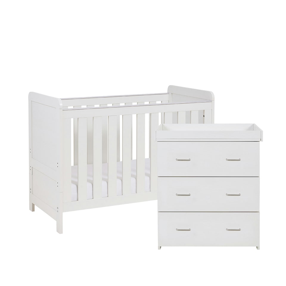 image 1 of Babymore Caro Mini 2 Piece Room Set - White Wash