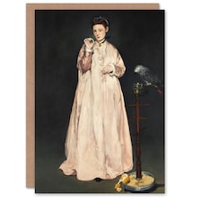 Edouard Manet Art Card Young Lady With a Parrot Portrait