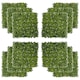 image 1 of Outsunny 12PCS 50cm x 50cm Artificial Boxwood Panel Milan Grass with Flowers